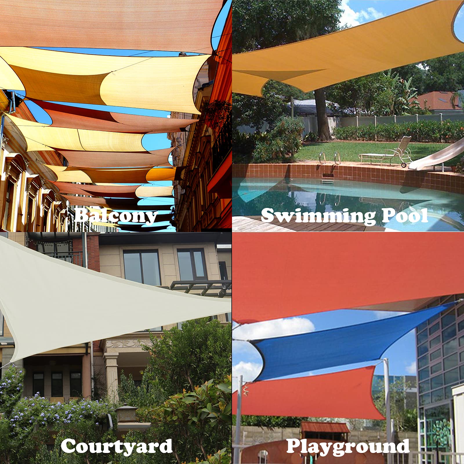 waterproof shade sail for patio, garden, beach, backyard yard deck