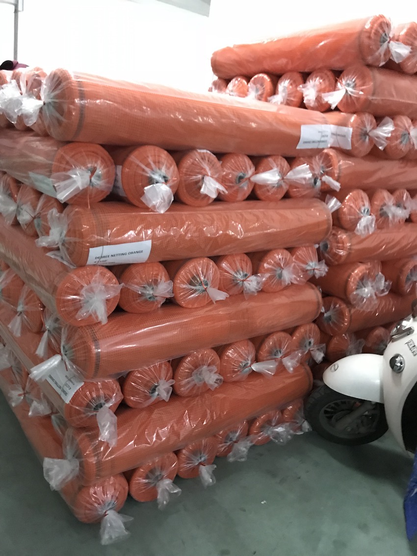 orange safety netting rolls packing